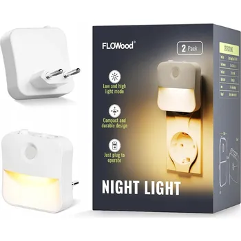 Lampička Noční lampa FLOWood se soumrakovým senzorem, teplá bílá 3000 K