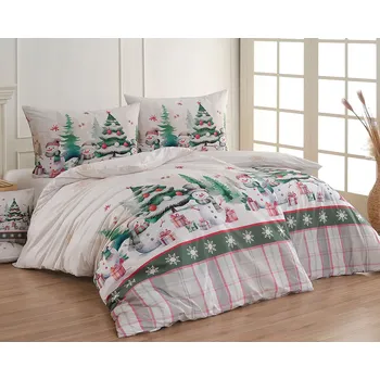 Povlečení Matějovský Jordy sněhuláci 140 x 200, 70 x 90 cm zipový uzávěr