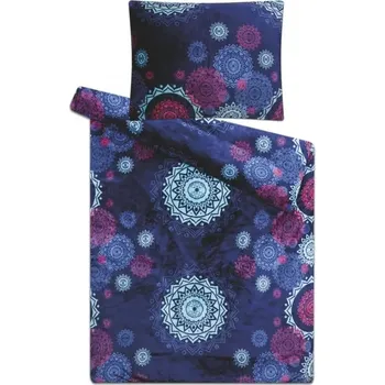 Povlečení Sleepwell Mikro flanelové povlečení 70x90cm + 140x200cm - MODRÉ MANDALY