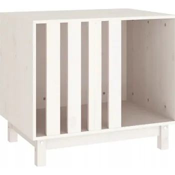 Bouda pro psa Psí bouda z masivního borovicového dřeva, bílá, 70x50x62 cm