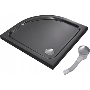 Sprchová vanička SPRCHOVÁ VANIČKA ČTVRTKRUHOVÁ 70x70 SLIM NÍZKÁ 5 CM ČERNÁ BLACK SIFON