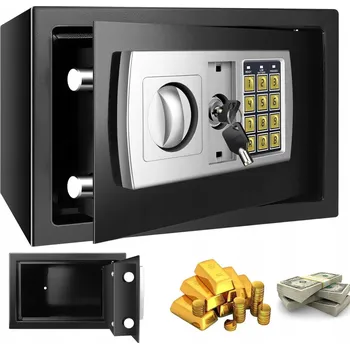 Trezor Domácí trezor, pokladnička s elektronickým zámkem, kód, klíč, pancéřová pokladna XL