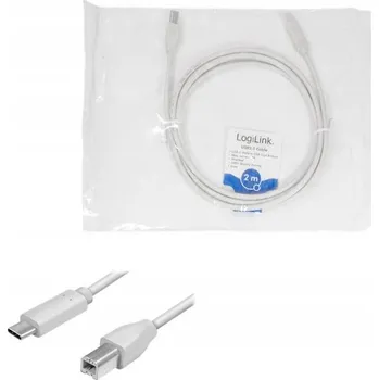 Datový kabel Kabel Logilink CU0161 USB-C - USB-B šedý 2 m