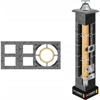 Komín Komín pro plyn fi 100 5m Scheier turbo systémový keramický komínový systém