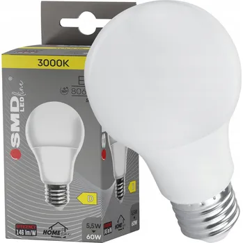 Žárovka ŽÁROVKA E27 LED 5,5W = 60W A60 3000K 806lm HOMEline