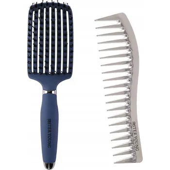 kartáč na vlasy Sada kartáče s kančími štětinami a hřebenu pro úpravu a péči o vlasy