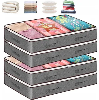 Úložný box 4X ÚLOŽNÝ BOX NA OBLEČENÍ ORGANIZÉR DO SKŘÍNĚ KONTEJNERY 90L