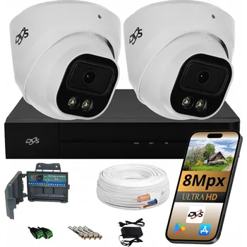 Bezpečnostní kamera 2 EXTERNÍ ANALOGOVÉ KAMERY PRO MONITORING, SADA KAMER DVS LED IR 8 Mpx