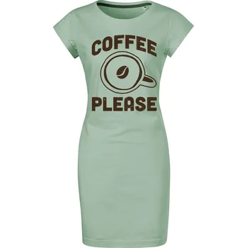 Dámské šaty Bavlněné letní šaty Coffee please Velikost: M, Barva: Sage