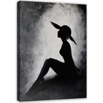 Obraz OBRAZ ŽENA V KLOBOUKU ABSTRAKCE DO LOŽNICE OBÝVÁKU NA PLÁTNĚ 120x80