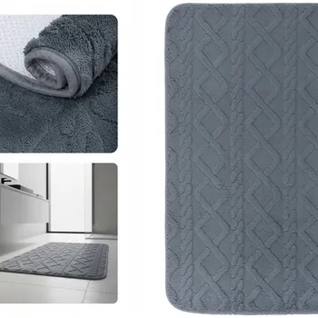 Koupelnová předložka KOUPELNOVÁ PŘEDLOŽKA PLYŠOVÁ MĚKKÁ PROTISKLUZOVÁ 3D PRATELNÁ 60x90 CM