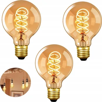 Žárovka 3ks ŽÁROVKA E27 LED FILAMENT 4W retro dekorativní EDISON