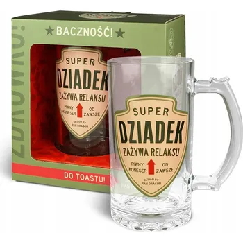 Sklenice PIVNÍ SKLENICE JAKO DÁREK PRO DĚDU KE DNI DĚDU SKVĚLÝ DĚDA