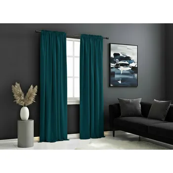 Závěs Dekorační závěs s řasící páskou "BLACKOUT" zatemňující SHARY 135x270 cm, petrolejová, (cena za 1 kus) MyBestHome