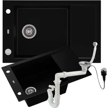 Granitový dřez Jednokomorový granitový dřez ZEUS černý