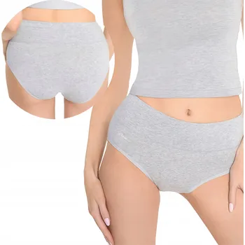 Kalhotky Dámské bavlněné kalhotky s vysokým pasem šedé Hipster High Marilyn M