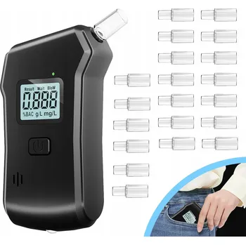 IP kamera PŘENOSNÝ TESTER ALKOHOLU S DISPLEJEM + 20 NÁUSTKŮ ČERNÝ