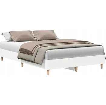 Postel Rám postele bílý 193 x 123 x 25 cm, materiál dřevotříska, eukalyptus