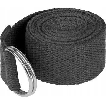 podložka na cvičení Popruh na jógu, páska na cvičení a protažení, černá REBEL ACTIVE