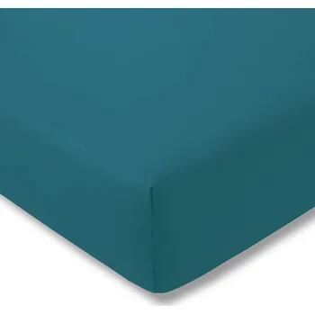 Prostěradlo Prostěradlo 200x200 cm žerzej s úpravou zwirn Estella cyan s gumou