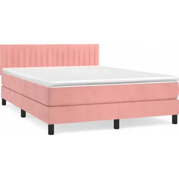 Postel Kontinentální postel s nastavitelným čelem, růžová, 203 x 144 x 78/88 cm
