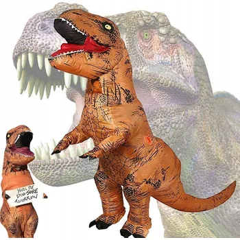 Karnevalový kostým VELKÝ DINOSAURUS KOSTÝM KARNEVALOVÝ OBLEK PRO DOSPĚLÉ NAFUKOVACÍ