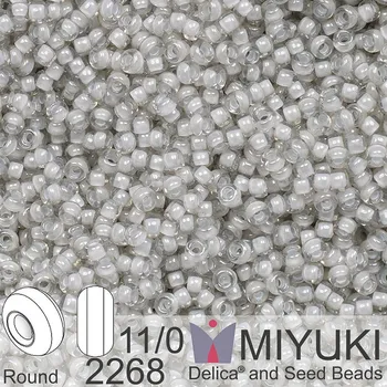 Korálek Korálky Miyuki Round 11/0. Barva 2268 Fancy Lined Moonstone. Balení 5g.