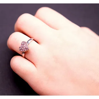 Prsten Dětský prstýnek růžové srdíčko