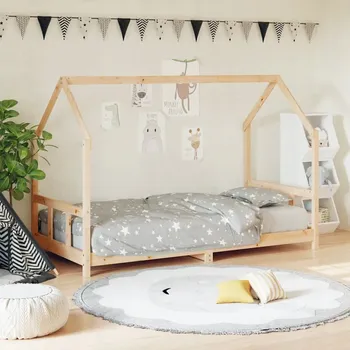 Postel Rám postele pro děti, 90 x 200 cm, borovicové dřevo