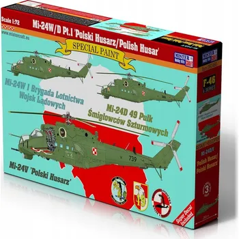 Plastikový model Model vrtulníku Mister Craft Mi-24 Husarz 1:72 ke slepení