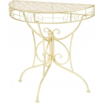 Konferenční stolek Půlkulatý Odkládací Stolek Vintage, Zlatý, Kovový, 72x36x74 cm, s Detaily