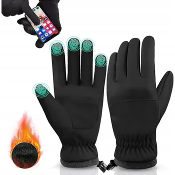 Cyklistické rukavice Zimní dotykové rukavice na kolo – voděodolné, větruodolné, unisex, černé