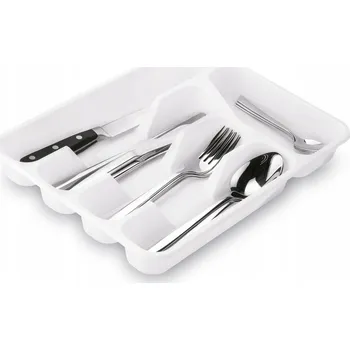 Příborník do zásuvky Plastový ORGANIZÉR DO ŠUPLÍKU do kuchyně, ORGANIZÉR na příbory, bílý Tadar