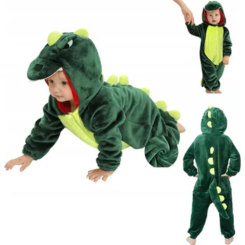 Karnevalový kostým DINOSAURUS KIGURUMI PYŽAMO DRAK OBLEČENÍ NA MAŠKARNÍ PLES OVERAL 105-110 cm