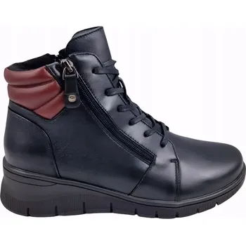 Dámská zimní obuv Dámské kotníkové Kotníkové Boty Vinceza 39963 VEL. 41, kožené, černé, s lícovým vzorem, na klínku