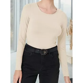 Body Sinsay - Body s&nbsp;dlouhými rukávy - krémová - 486EU-01X - 486EU-01X-S-1