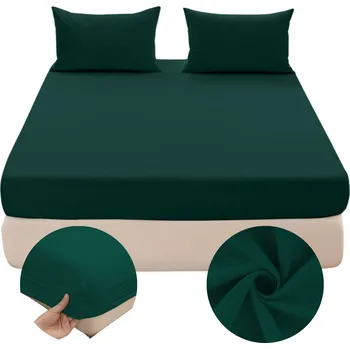 Prostěradlo Prostěradlo Jersey s gumou 200x220 Lahvově Zeleň