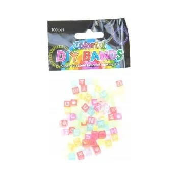 Dětské navlékací korálky Korálky na navlékání písmenka loom band 100 ks