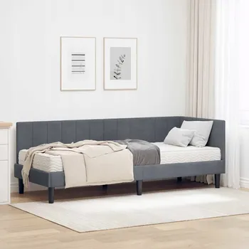 Postel Rám postele tmavě šedý 80 x 200 cm Samet