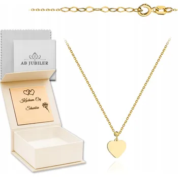 Náhrdelník Zlatý Náhrdelník 585 Srdce s Diamantovanou Kuličkou
