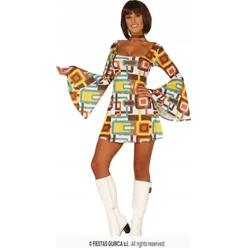 Karnevalový kostým Kostým Horečka sobotní noci, 70. léta - šaty, Disco kostým - XL