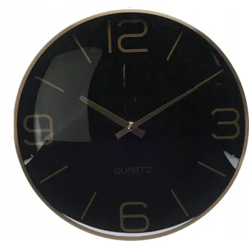 Hodiny SEGNALE Nástěnné hodiny se zlatými číslicemi 30 cm šedá KO-837362070seda