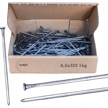 Hřebík Stavební hřebíky na dřevo truhlářské 4,5x125 surové (neopracované) 1kg SORTE