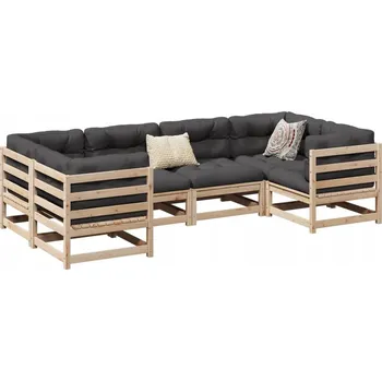 VidaXL 6dílná zahradní souprava, masivní borové dřevo