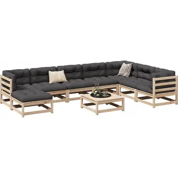 Zahradní nábytková souprava dřevo VidaXL černá 9 ks
