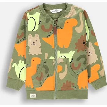 Chlapecká mikina Coccodrillo dětská mikina bavlna zelená, velikost 80