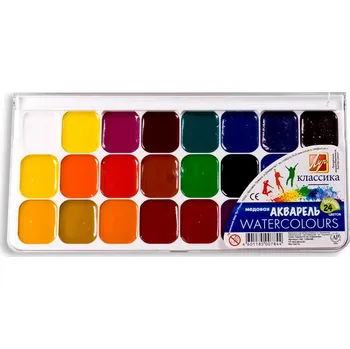 Vodová barva Akvarelové barvy Luch 24 barev x 1 ml