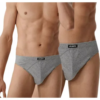 Slipy Pánské slipy Atlantic sportovní slipy 2 ks (balení) měkká bavlna BMP-311 XXL šedé