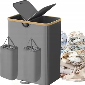 Koš na prádlo Koš na prádlo špinavé prádlo velký truhla 150L třídič 2 komory přihrádky