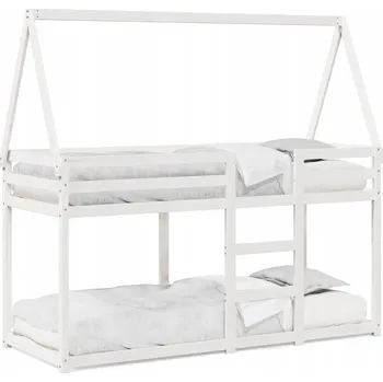 Dětská postel Bílá dětská patrová postel s baldachýnem 205,5 x 95,5 x 112 cm